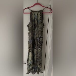 New York & Company Green Paisley Halter Midi  Dress / Size Large NWT